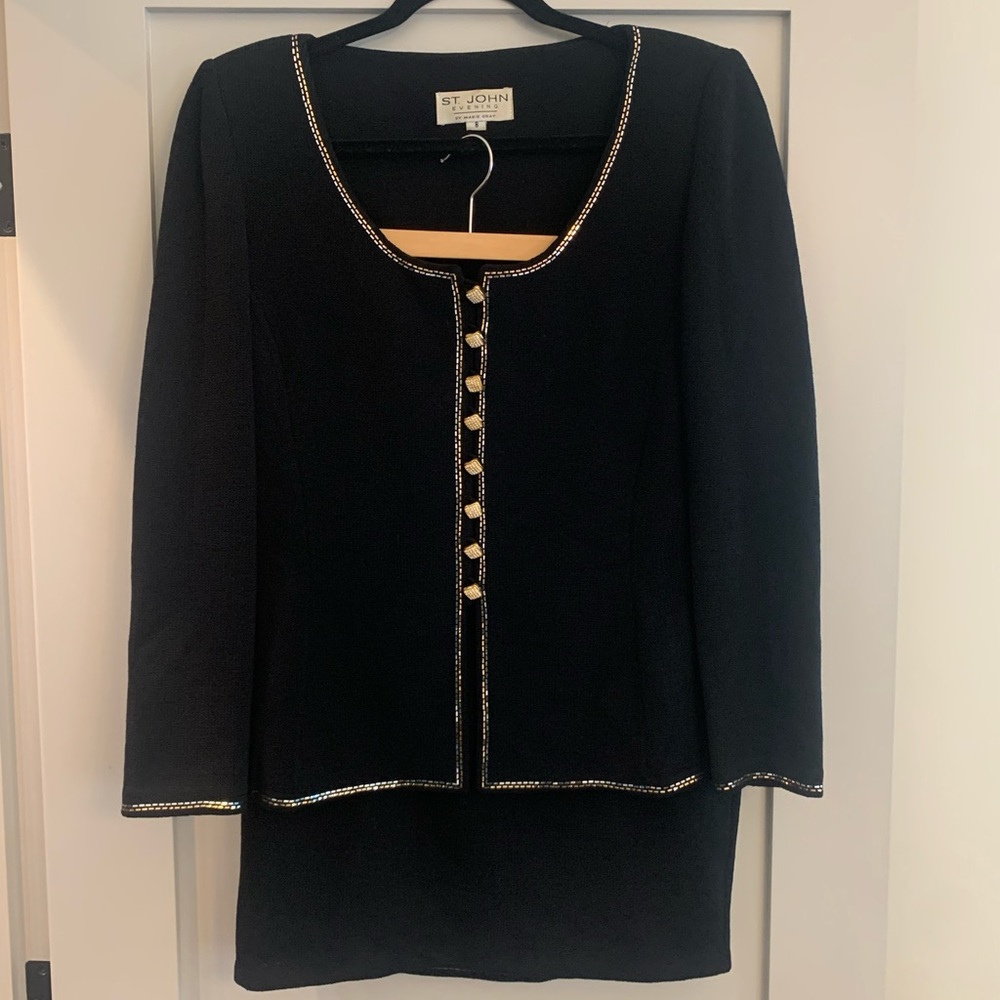 Vintage St. John Evening 2 Piece Skirt Suit sz 8